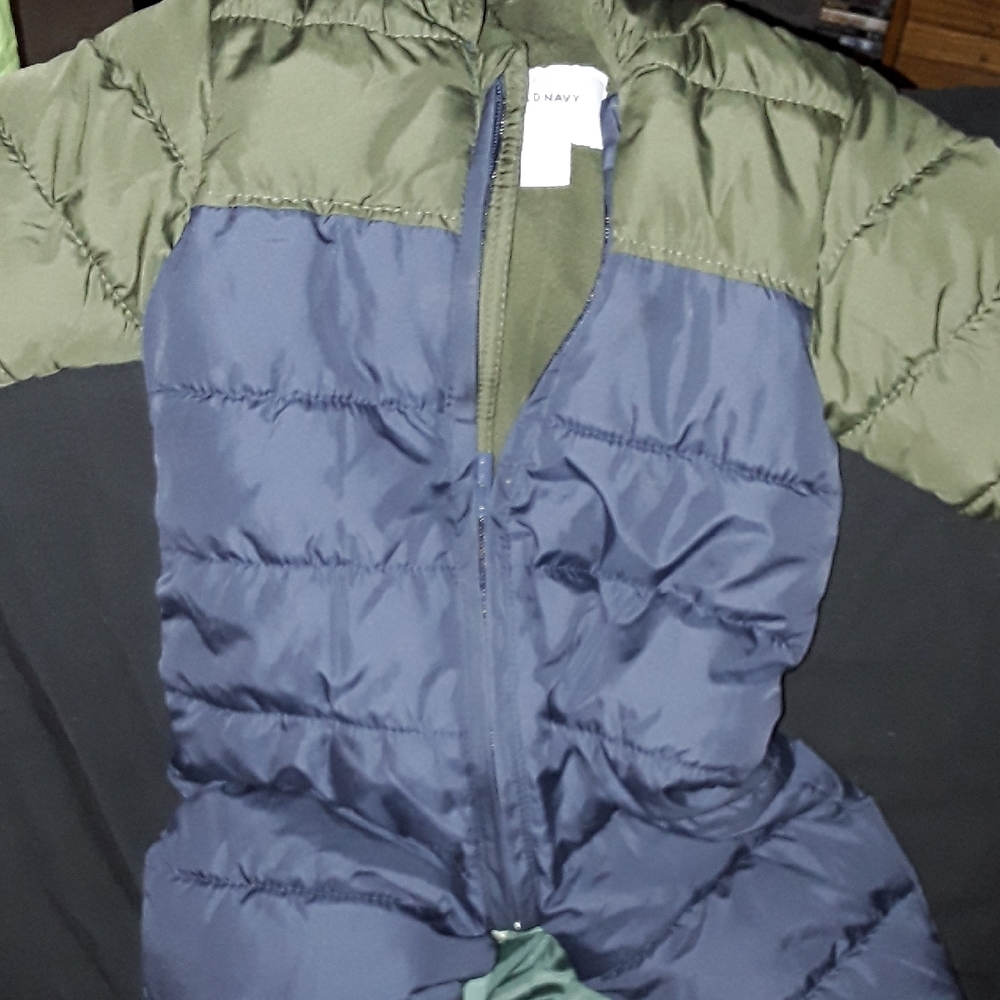 Old Navy Green and Blue Puffer Jacket